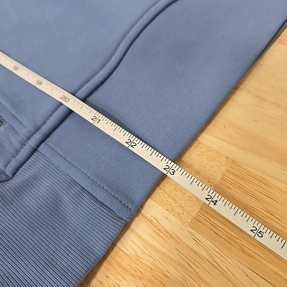 Athleta Womens‎ Venice Moto Hoodie Jacket Size XS Cottage Blue Pleated 1/4 Zip - Picture 6 of 10